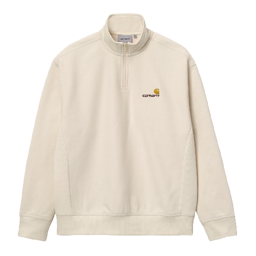 CARHARTT WIP HALF ZIP AMERICAN SCRIPT SWEAT Natural