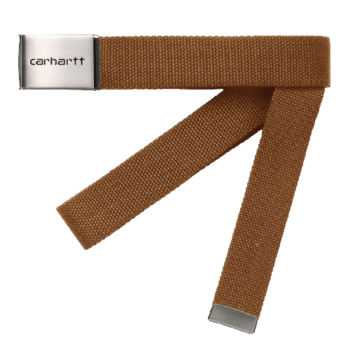 CARHARTT WIP CLIP BELT CHROME hamilton brown