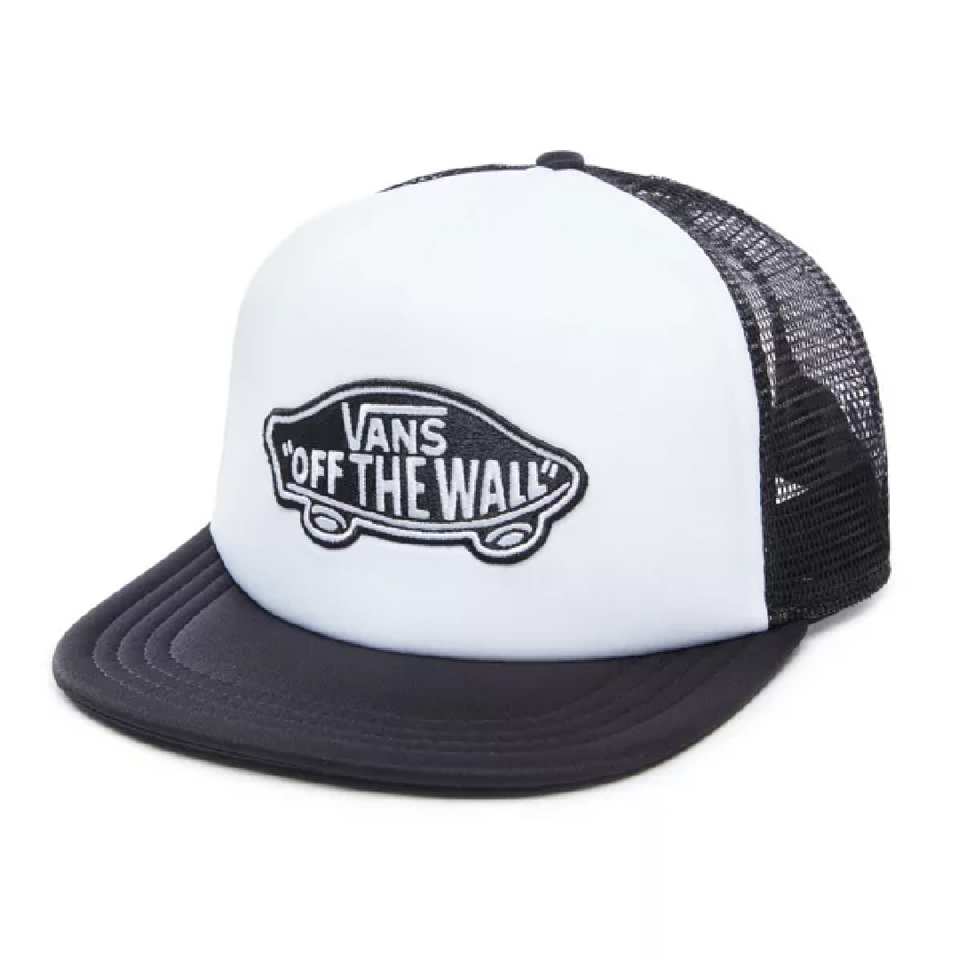 Casquette Vans Classic Patch Trucker Cap White Black Bamboo Skateshop 