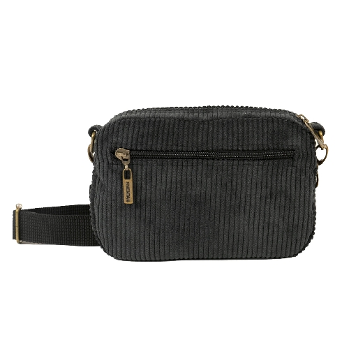 EMENTA SB FLUFFY SIGNATURE CORDUROY BAG Black