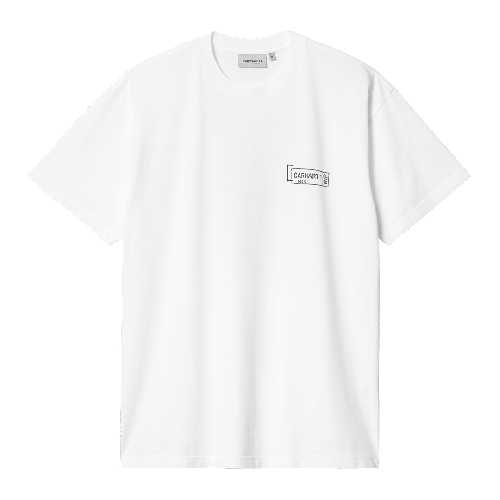 CARHARTT WIP STAMP TSHIRT White Black stone washed