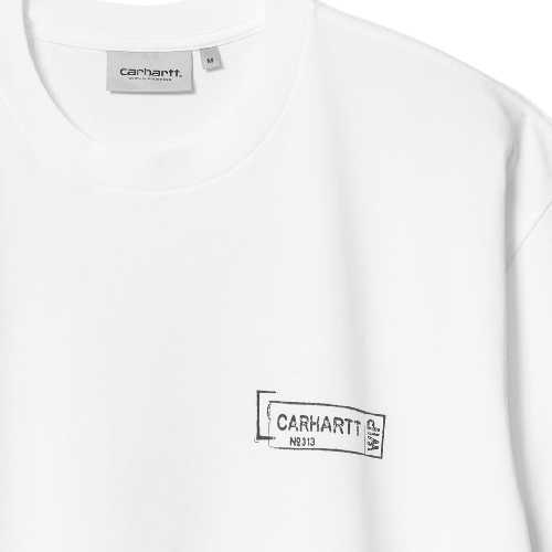 CARHARTT WIP STAMP TSHIRT White Black stone washed