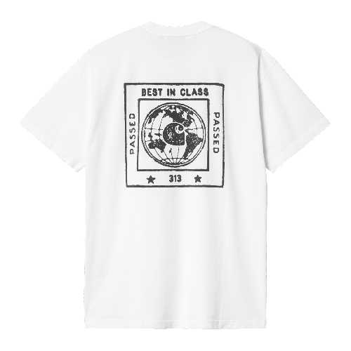 CARHARTT WIP STAMP TSHIRT White Black stone washed