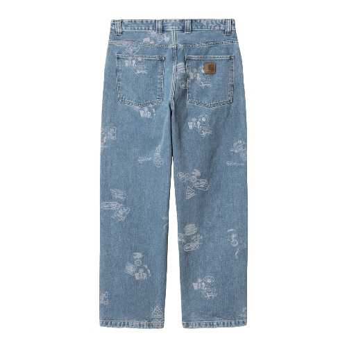 CARHARTT WIP STAMP PANT Stamp Print Blue bleache