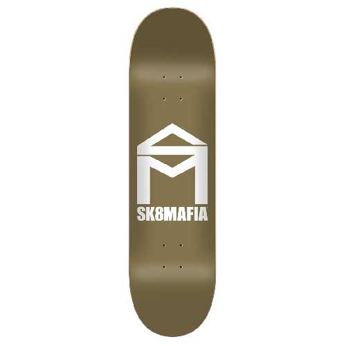 SK8MAFIA HOUSE LOGO GOLD FOIL DECK 8.25 x 32