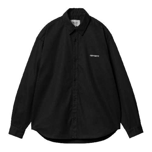 CARHARTT WIP LS MODULE SCRIPT SHIRT Black White rigid