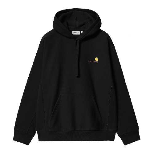 CARHARTT WIP HOODED AMERICAN SCRIPT SWEAT Black