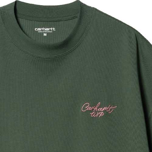 CARHARTT WIP SIGNATURE SCRIPT TSHIRT Sycamore Tree Dusty Rose