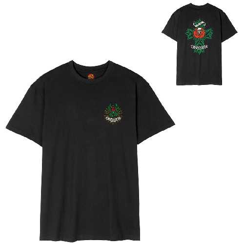 SANTA CRUZ DRESSEN ROSE CROSS 2 TEE Black