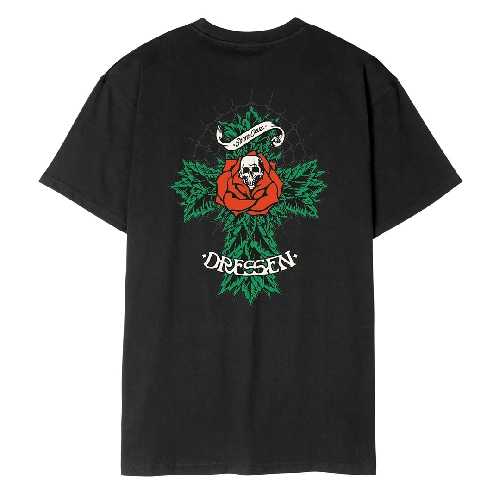 SANTA CRUZ DRESSEN ROSE CROSS 2 TEE Black