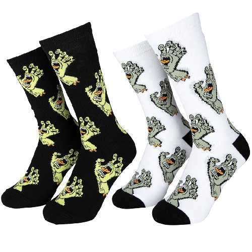 SANTA CRUZ MULTI HAND 2 PACK SOCKS White Grey Matcha