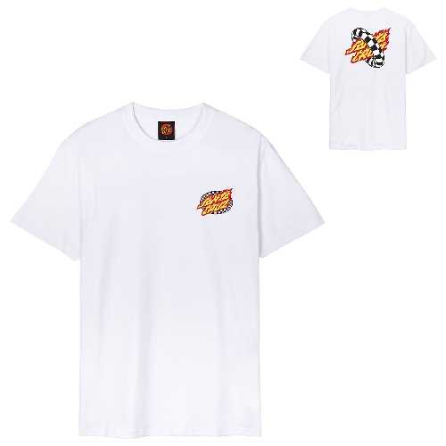 SANTA CRUZ GOAL FLAME TEE White