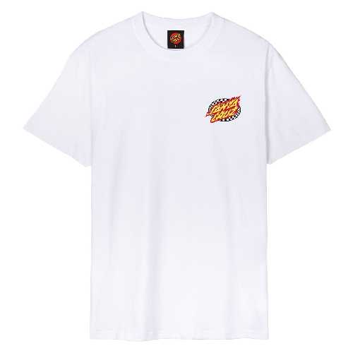 SANTA CRUZ GOAL FLAME TEE White