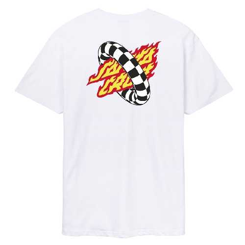 SANTA CRUZ GOAL FLAME TEE White