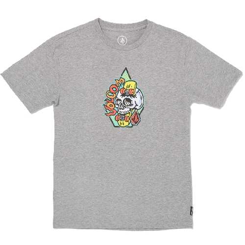 VOLCOM SKULLSKATE HTH SS YOUTH TEE Heather Grey