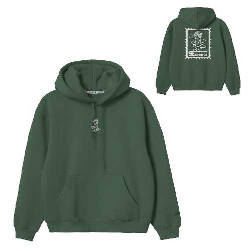 EMENTA SB BABY STAMP EMBOSSED HOODIE Green