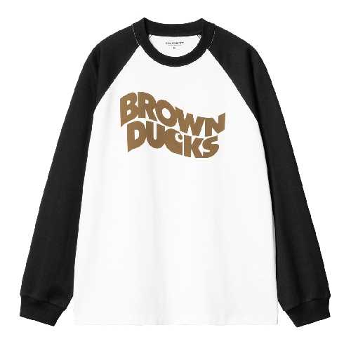 CARHARTT WIP LS BROWN DUCKS BASEBALL TS White Black