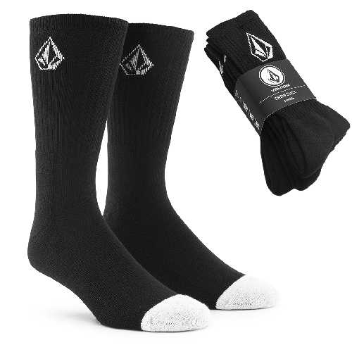 VOLCOM FULL STONE SOCK 3PK Black