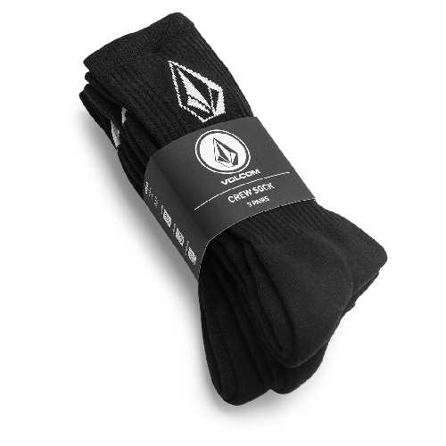 VOLCOM FULL STONE SOCK 3PK Black