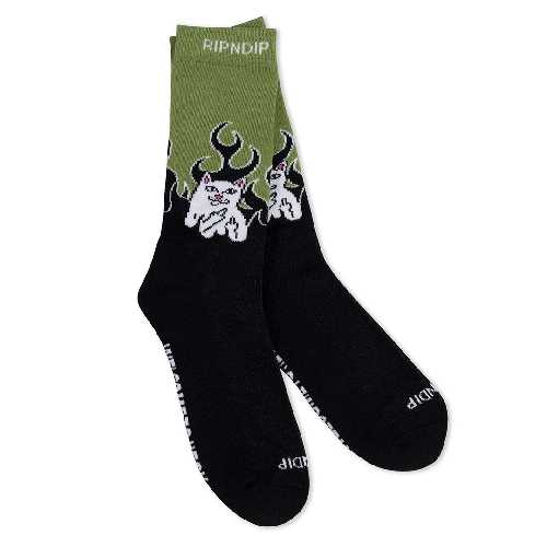 Ripndip WELCOME TO HECK SOCKS Black Light Forest