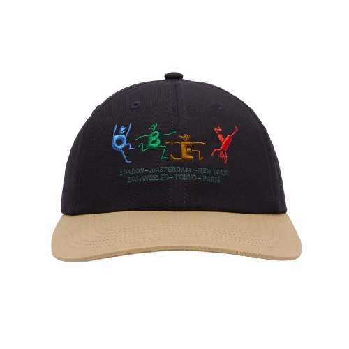 OBEY CITY PEOPLE TWILL 6 PANEL CAP Navy multi