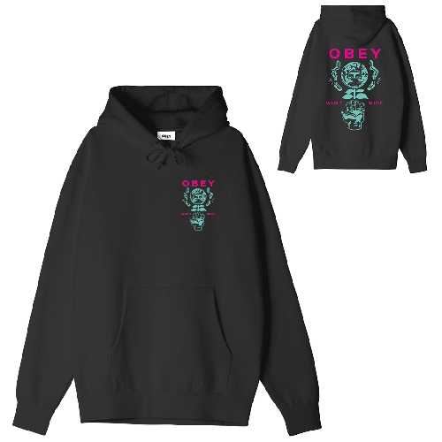 OBEY HELPING HAND HOOD Black