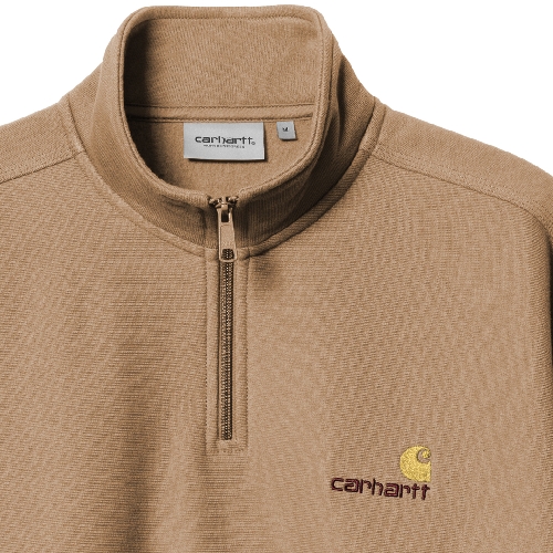 CARHARTT WIP HALF ZIP AMERICAN SCRIPT SWEAT Peanut