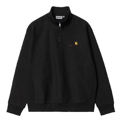 CARHARTT WIP HALF ZIP AMERICAN SCRIPT SWEAT Black