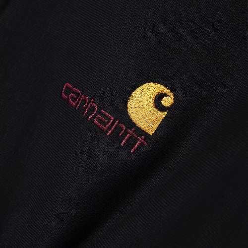 CARHARTT WIP HALF ZIP AMERICAN SCRIPT SWEAT Black