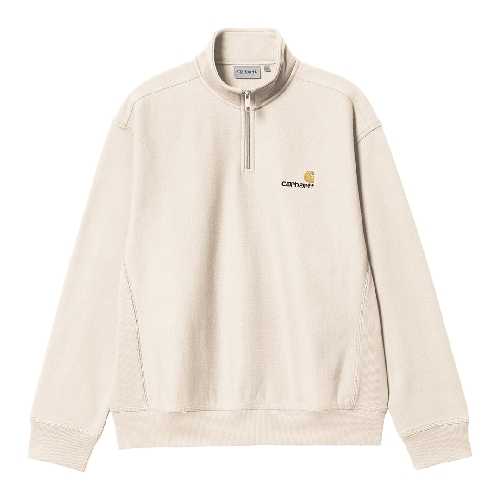 CARHARTT WIP HALF ZIP AMERICAN SCRIPT SWEAT Moonbeam