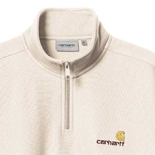 CARHARTT WIP HALF ZIP AMERICAN SCRIPT SWEAT Moonbeam