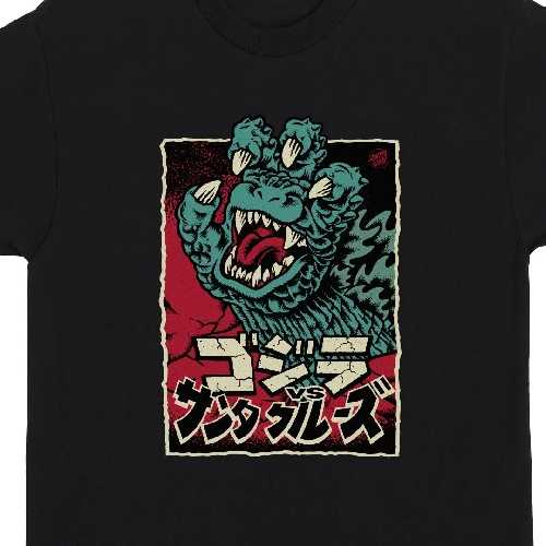 SANTA CRUZ GODZILLA HAND FRONT TEE Black