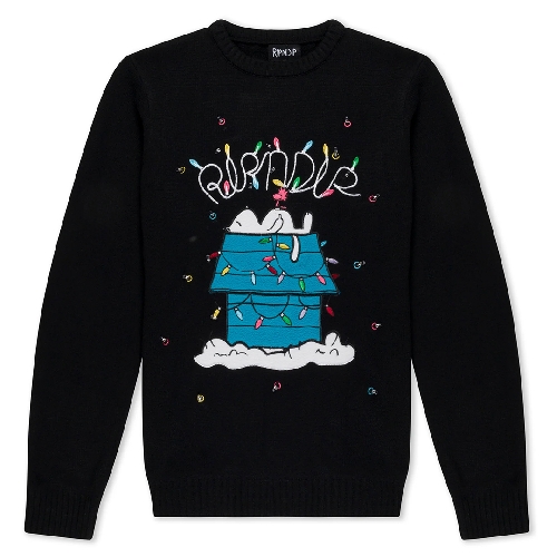 Ripndip NERM CHRISTMAS LIGHT UP KNIT SWEATER Black