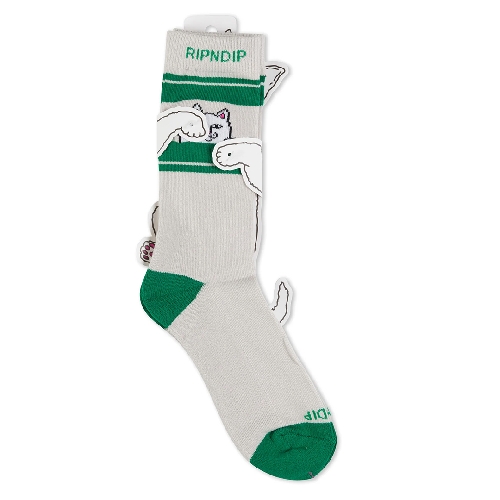 Ripndip PEEKING NERMAL SOCKS Grey Green