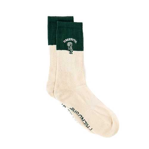 EMENTA SB 2 TONE IKON SOCKS Green Off White