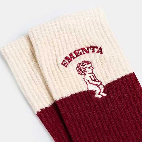 EMENTA SB 2 TONE IKON SOCKS Beige Burgundy