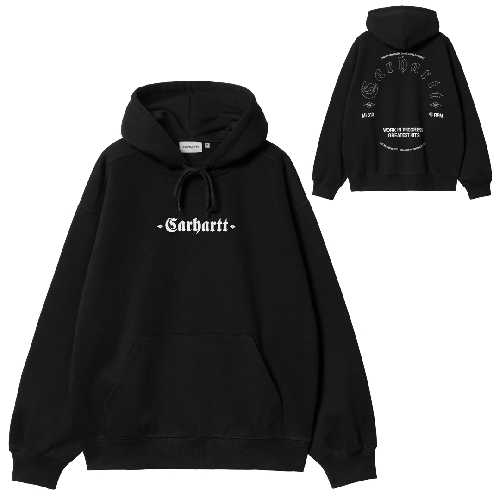 CARHARTT WIP HOODED GREATEST HITS Black White