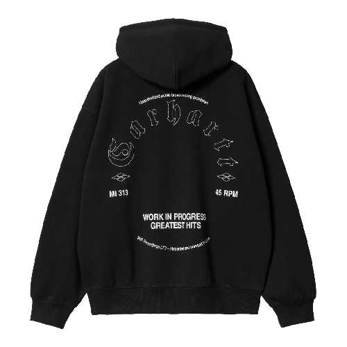 CARHARTT WIP HOODED GREATEST HITS Black White