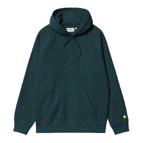 CARHARTT WIP HOODED CHASE SWEAT Duck Blue gold