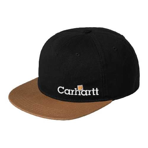 CARHARTT WIP LABEL SCRIPT COACH CAP Black