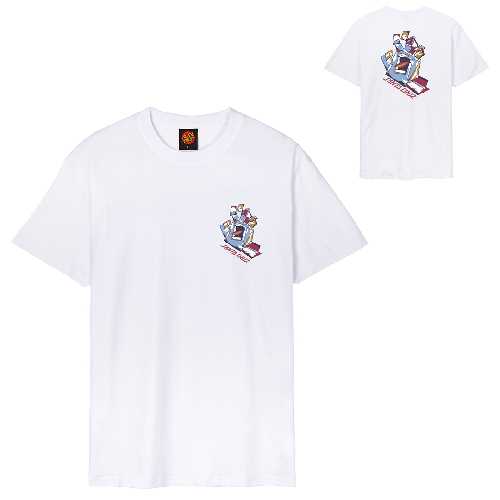 SANTA CRUZ SCREAMING SCRATCHED HAND STRIP TEE White