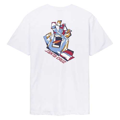 SANTA CRUZ SCREAMING SCRATCHED HAND STRIP TEE White