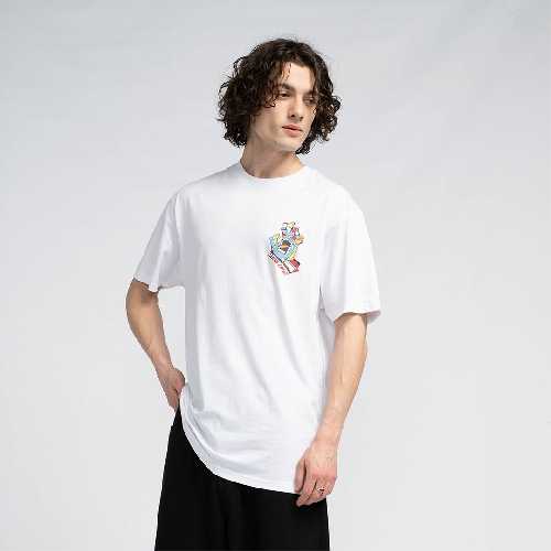 SANTA CRUZ SCREAMING SCRATCHED HAND STRIP TEE White