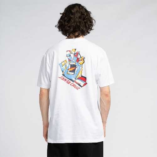 SANTA CRUZ SCREAMING SCRATCHED HAND STRIP TEE White