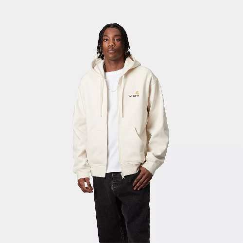 CARHARTT WIP HOODED AMERICAN SCRIPT JACKET natural