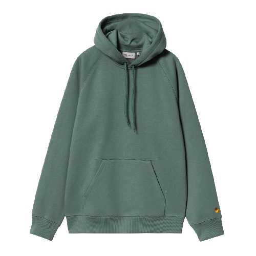 CARHARTT WIP HOODED CHASE SWEAT Silver Pine gold