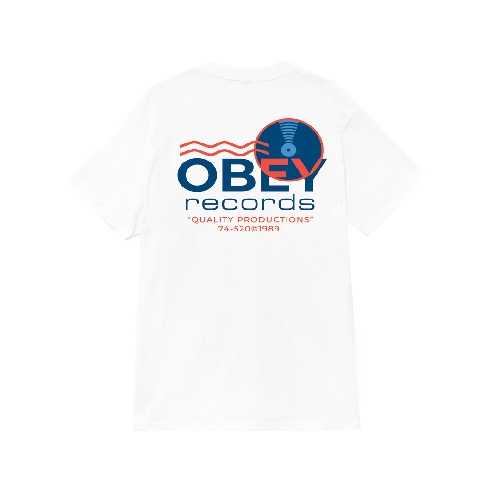 OBEY RECORDS SOUND WAVES TEE White