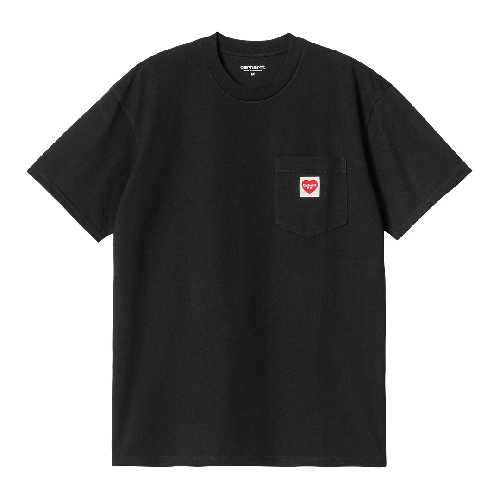 CARHARTT WIP POCKET HEART T SHIRT black red