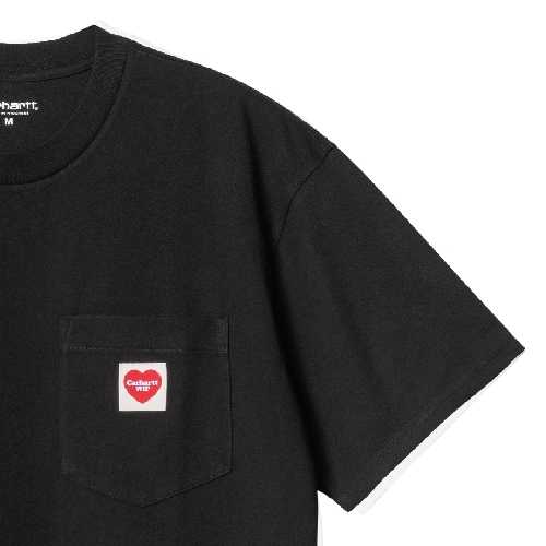 CARHARTT WIP POCKET HEART T SHIRT black red