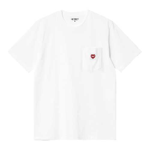 CARHARTT WIP POCKET HEART T SHIRT white red